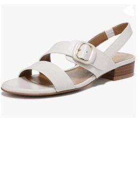 White Comfortable Open Toe Adjustable Strap Buckle Sandals Low Heel Summer Shoes